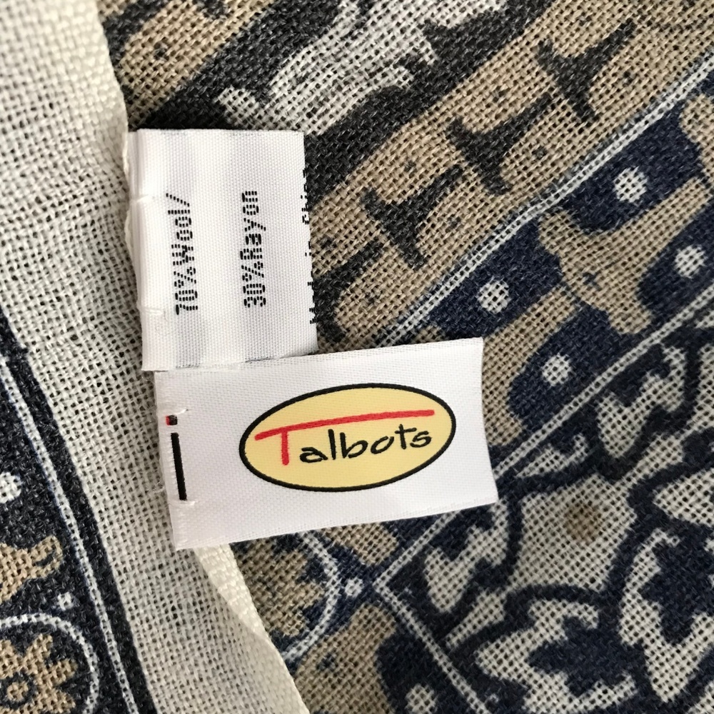 Talbots Multi-Color Pattern Wool & Rayon Scarf - image 5